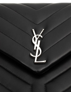 Pochette Loulou YSL cuir noir