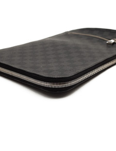 Porté documents LOUIS VUITTON damier gris