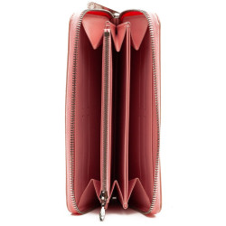 LOUIS VUITTON Portefeuille Zippy rose à pois rouge