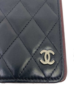 Porte agenda CHANEL cuir noir