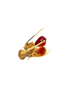 MARGUERITE DE VALOIS red bee brooch