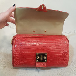 LOUIS VUITTON red alligator Carrousel bag 