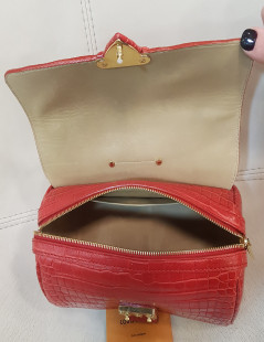 LOUIS VUITTON red alligator Carrousel bag 