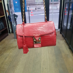 LOUIS VUITTON red alligator Carrousel bag 