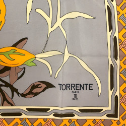 Foulard Torrente jaune a fleurs