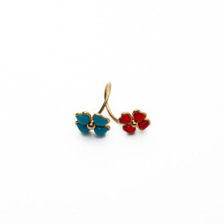 Bague MARGUERITE DE VALOIS flluers turquoise et corail