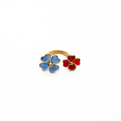 Bague saphir rubis MARGUERITE DE VALOIS fleurettes