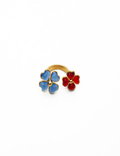 Bague saphir rubis MARGUERITE DE VALOIS fleurettes