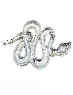 Broche serpent vert en strass