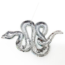 Broche serpent vert en strass