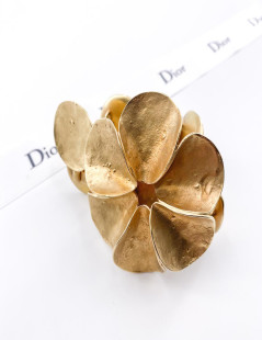 DIOR Double Row Flower Bracelet in Gilt Metal