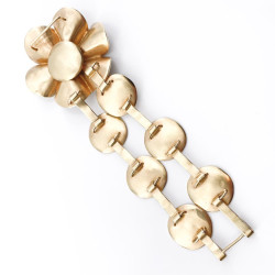 DIOR Double Row Flower Bracelet in Gilt Metal