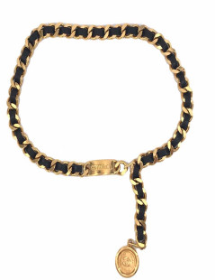 ceinture Vintage CHANEL chaine entrelacée de cuir