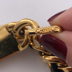 ceinture Vintage CHANEL chaine entrelacée de cuir