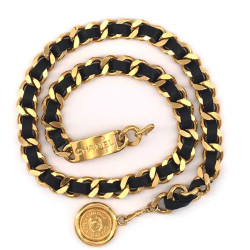 ceinture Vintage CHANEL chaine entrelacée de cuir