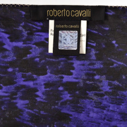 ROBERTO CAVALLI purple and black silk scarf