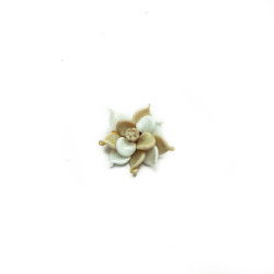 Broche fleur MARGUERITE DE VALOIS beige