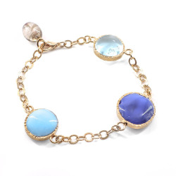 MARGUERITE DE VALOIS Bracelet bleu en pâte de verre