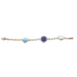 MARGUERITE DE VALOIS Bracelet bleu en pâte de verre