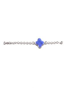 Bracelet MARGUERITE DE VALOIS trefle  bleu