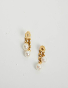 Boucles d'oreille POIRAY or perles et brillants