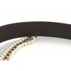 Ceinture CHANEL en cuir marron et perles blanches