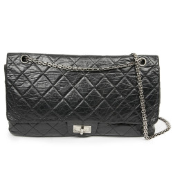 2.55 GM CHANEL cuir noir vieilli