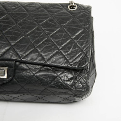 2.55 GM CHANEL cuir noir vieilli