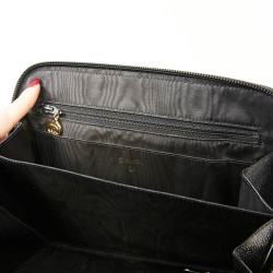 Pochette vintage CHANEL cuir grainé noir